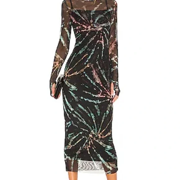 Elegant Multicolor Tie-Dye Dress - Picture 1 of 6
